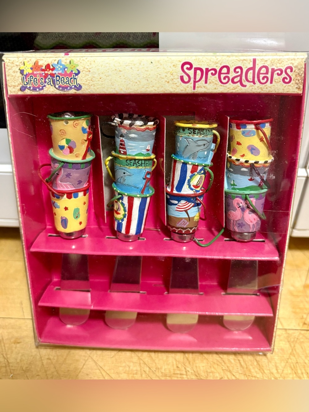 Vintage - Boston Warehouse Life’s A Beach Spreaders Set 4 NIB Beach Theme